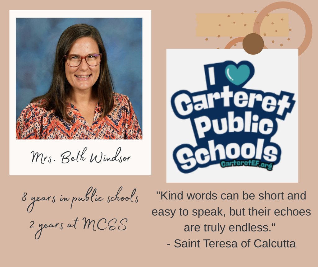 Infographic celebrating Mrs. Beth Windsor and her 8 years in public education!