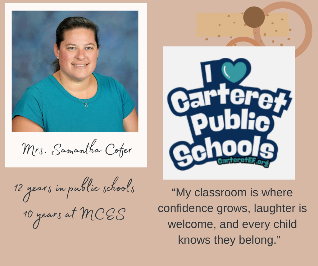 Infographic celebrating Mrs. Samantha Cofer  and her 12 years in education!