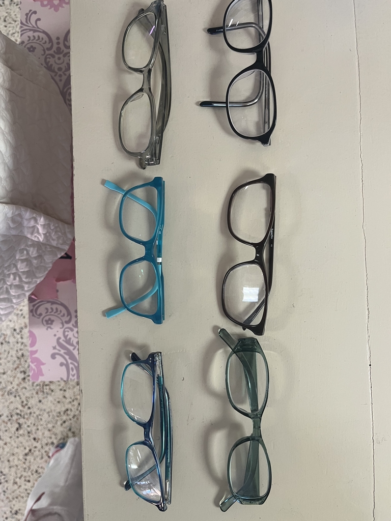glasses on a counter 