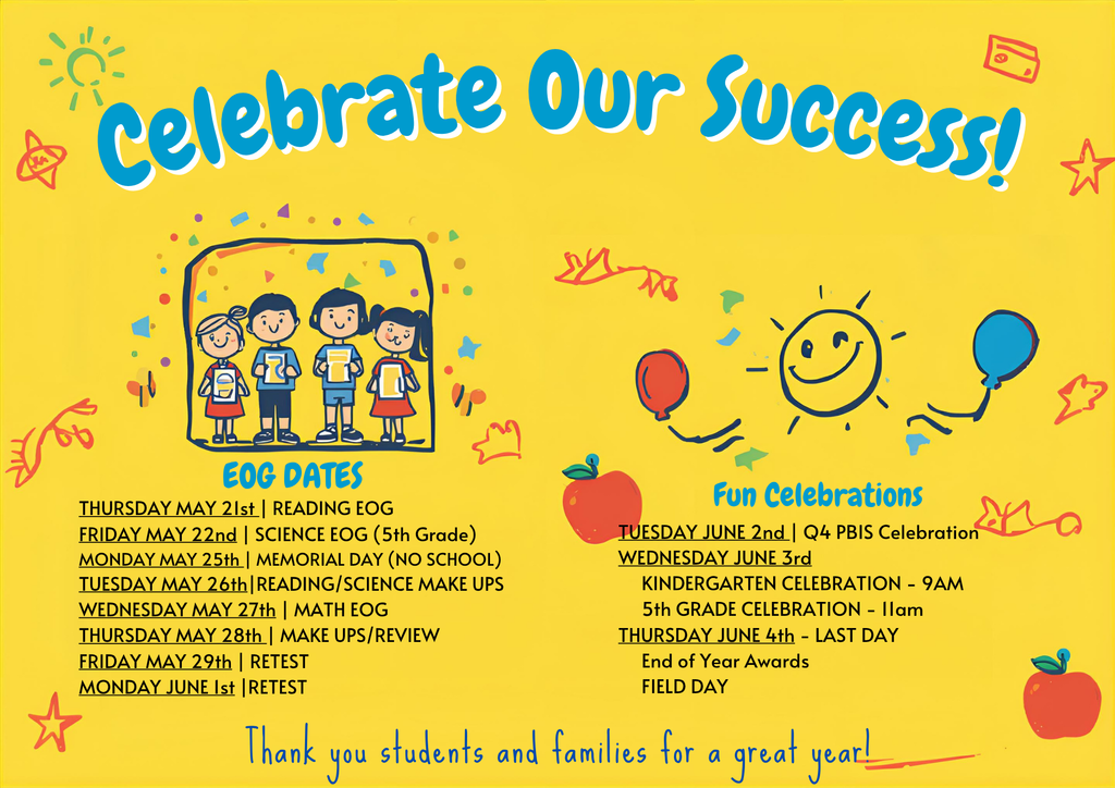 End of Year Calendar Dates