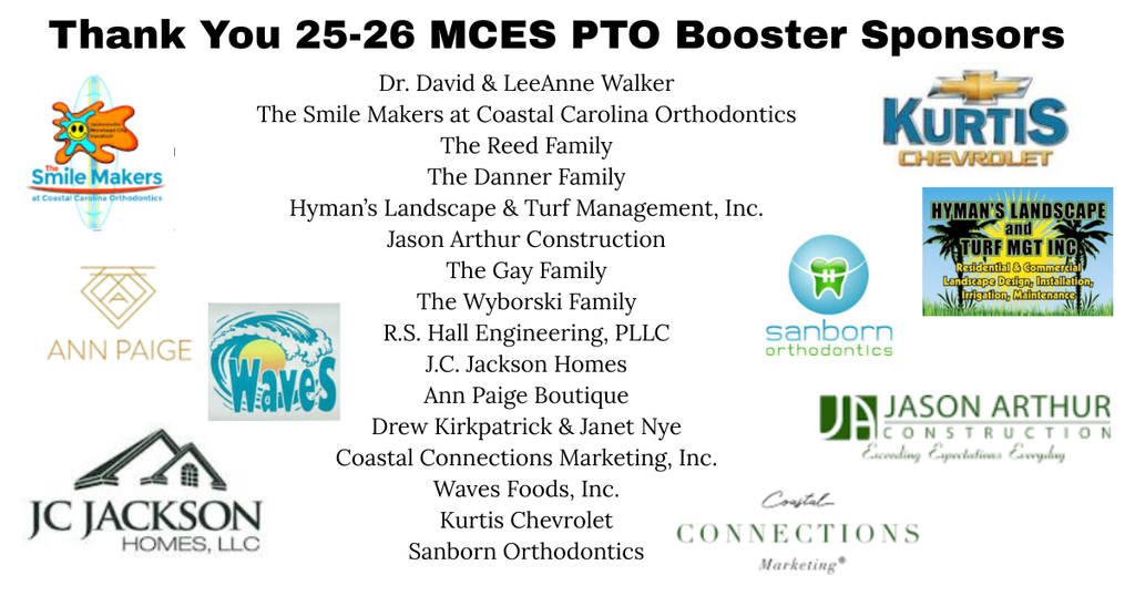 Thank you MES PTO Booster Sponsors