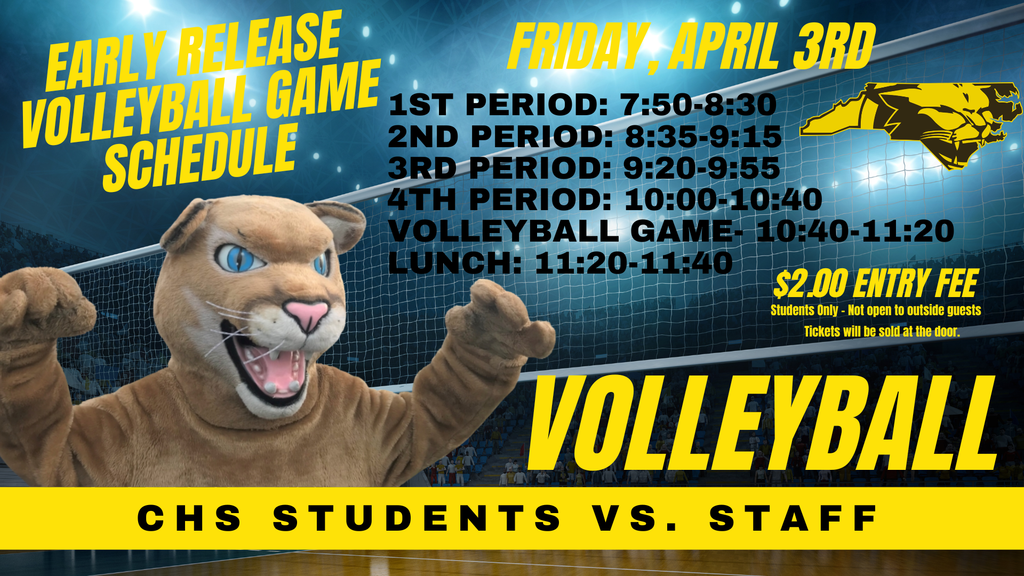 Student-Staff Volleyball game graphic