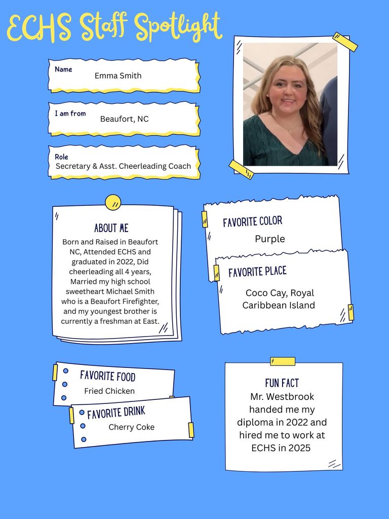 This information graphic shows fun facts and a picture about Emma Smith.