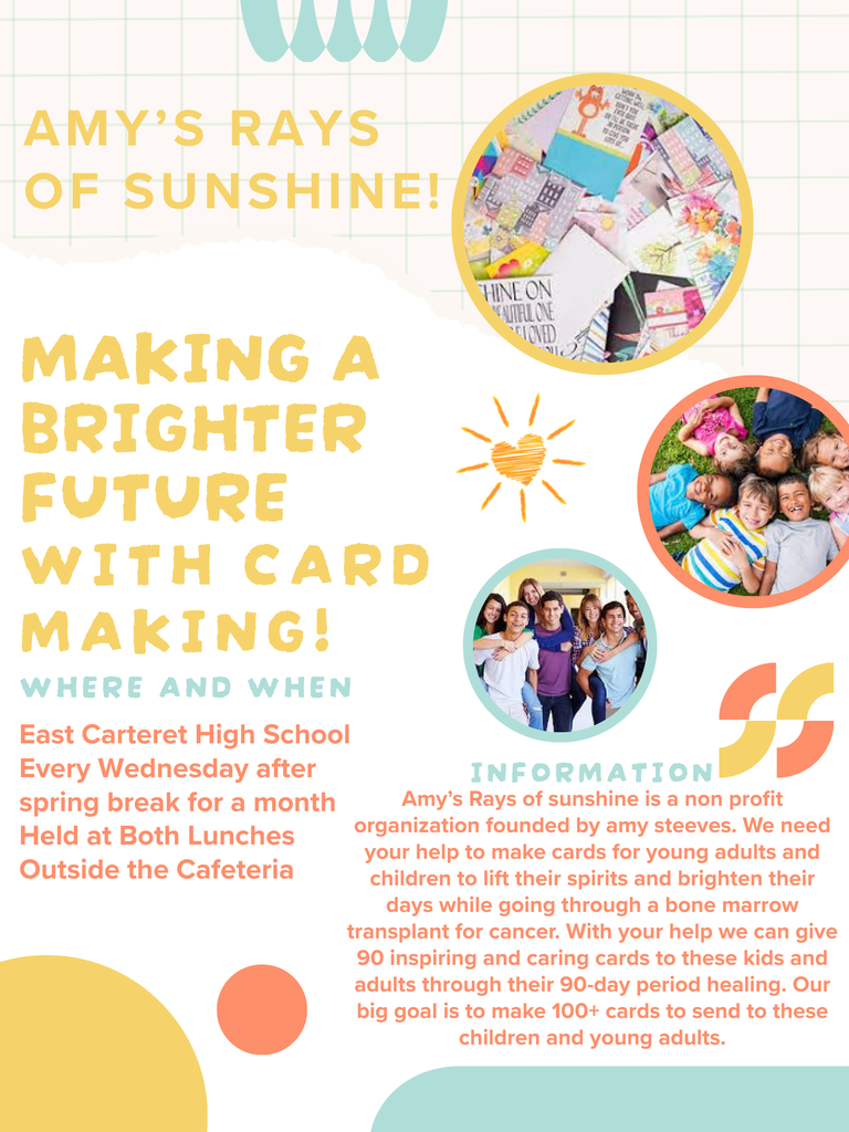 This graphic shares that cards will be collected and created by students during first and second lunches.