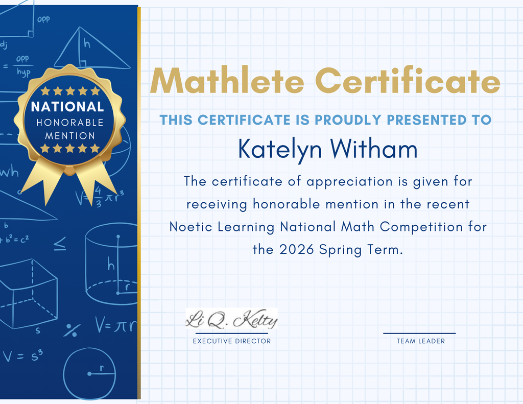 Math Certificate