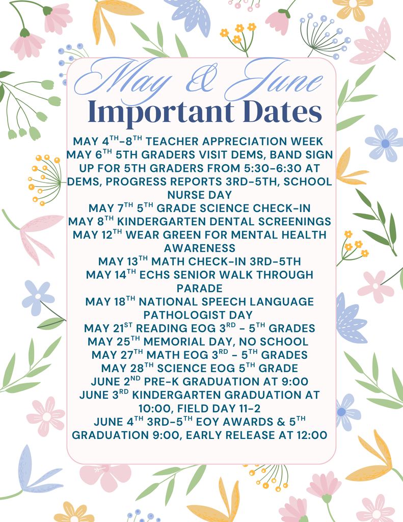May & June Dates