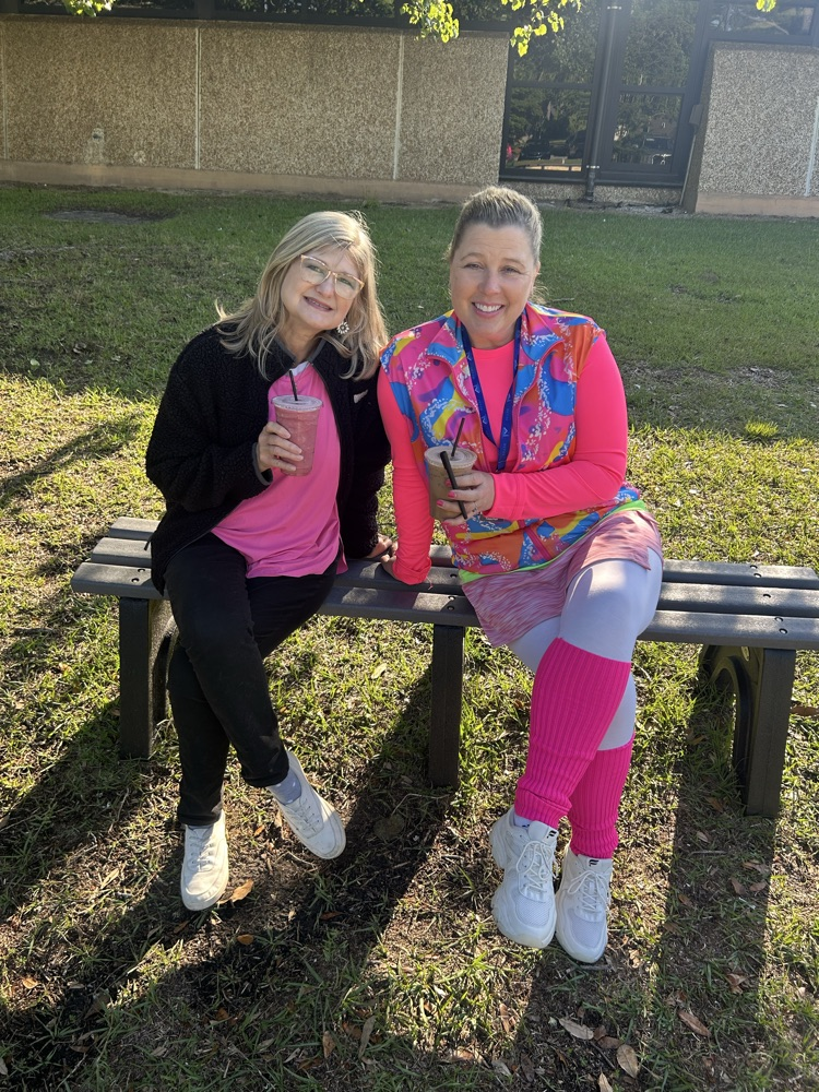 Teachers wearing neon