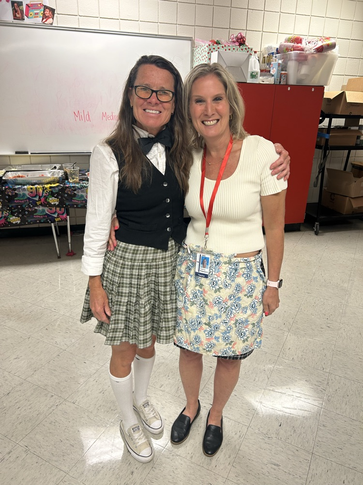 teachers dressed in 90s attire 