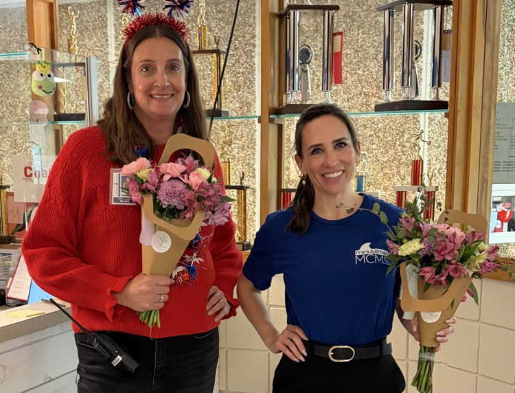 admin with flowers