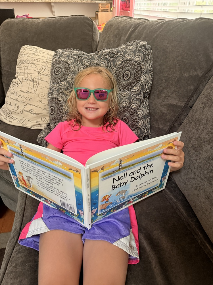 student reading
