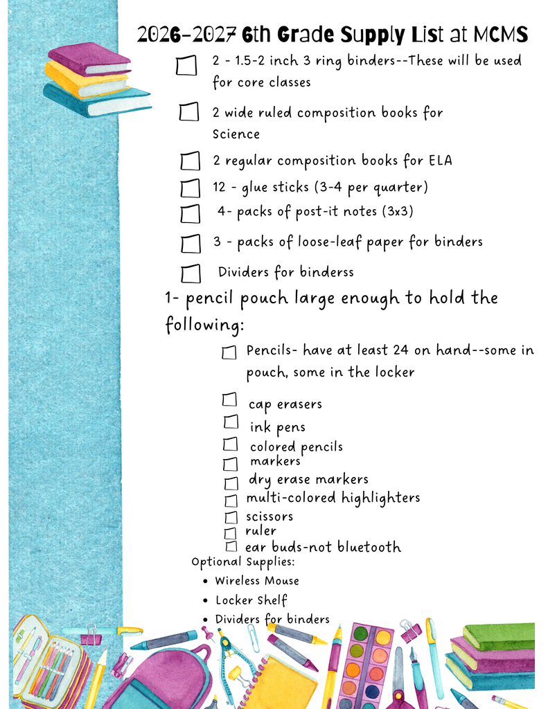 6th Grade SS List