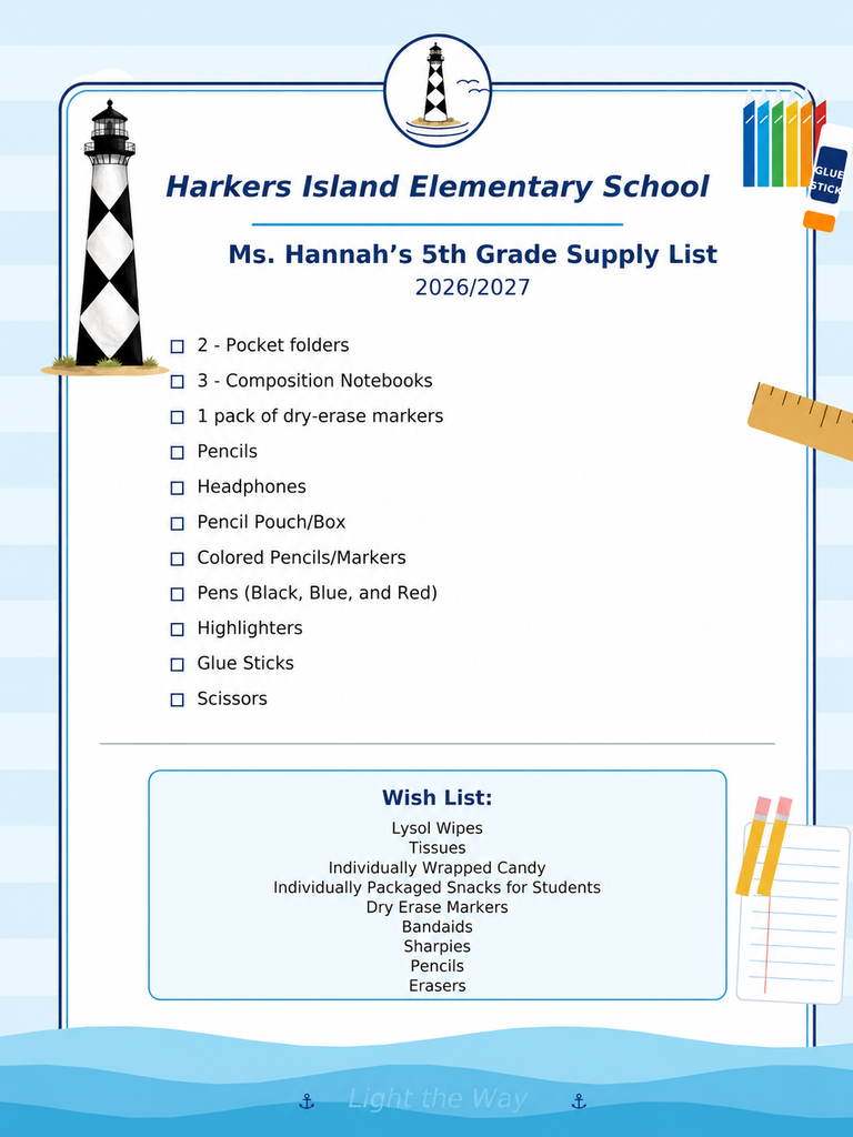 5th Grade Supply