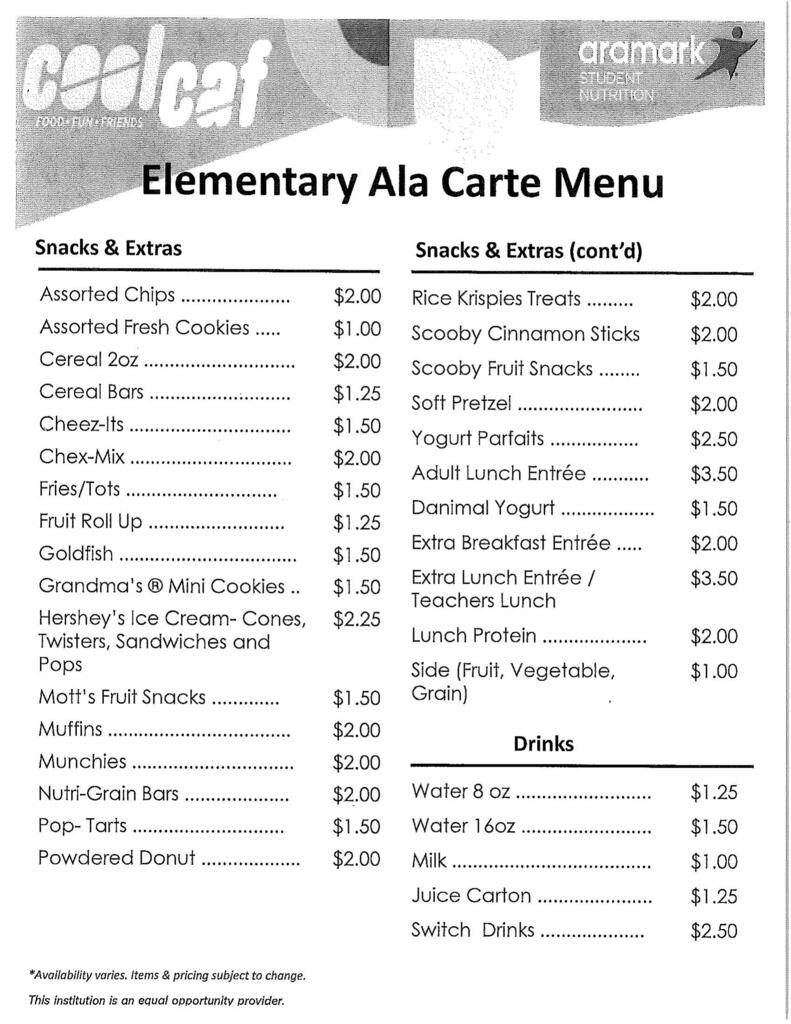 menu