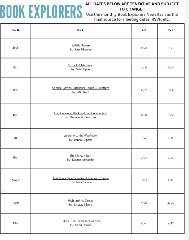 book explorer titles and dates