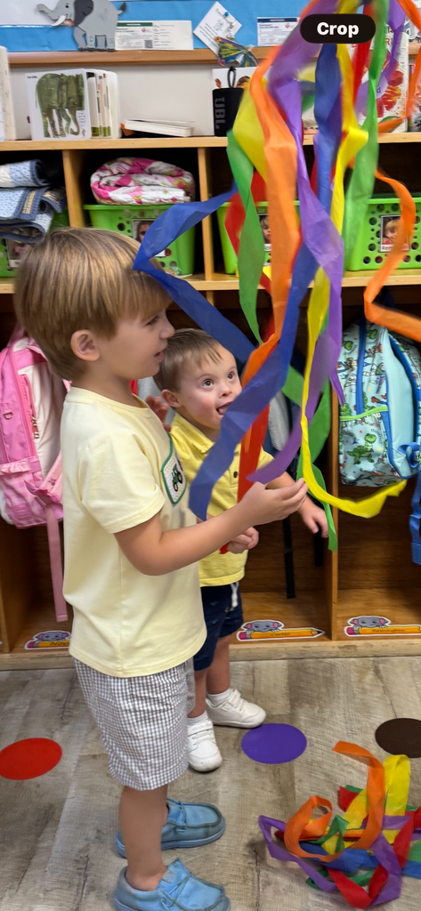 children playing with streamers 