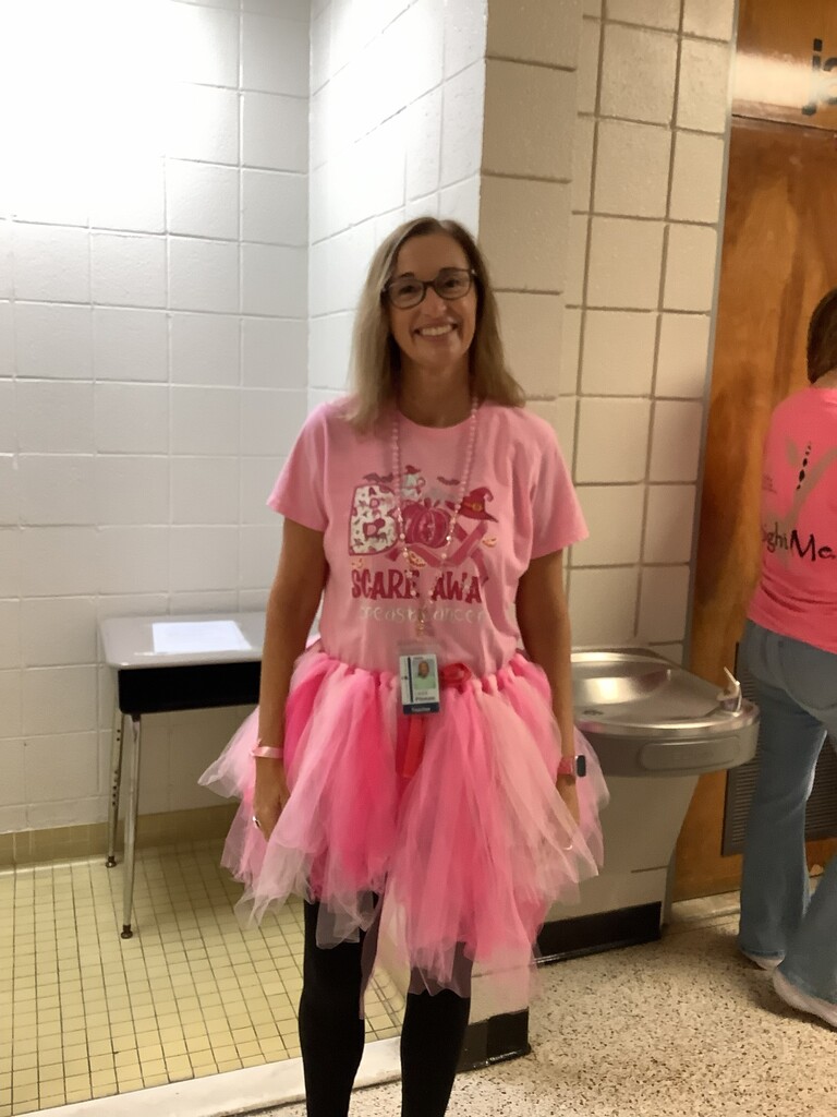 Teacher in pink