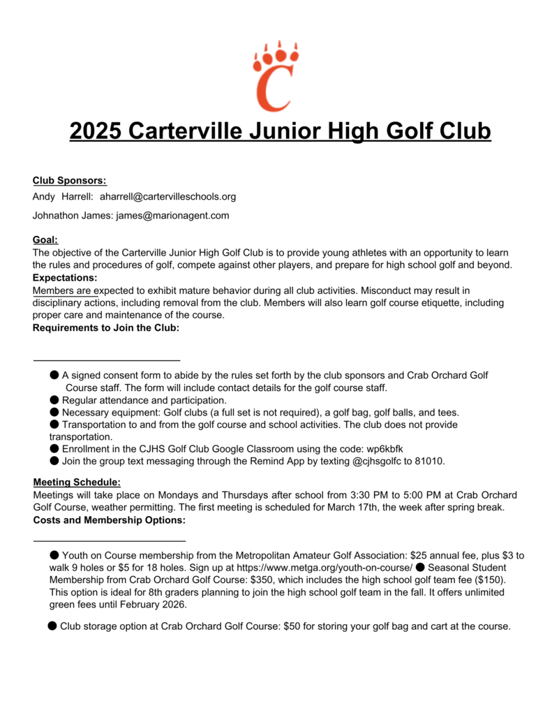 cjhs golf club