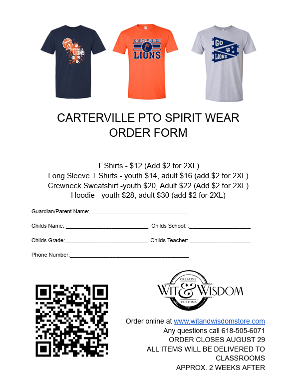 PTO Spirit Wear Options