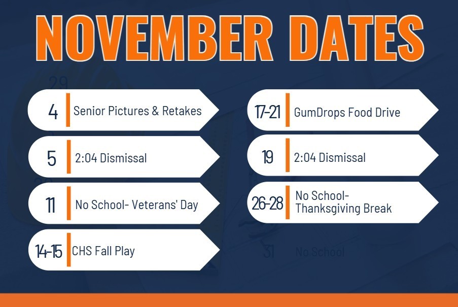 November Dates at CHS
