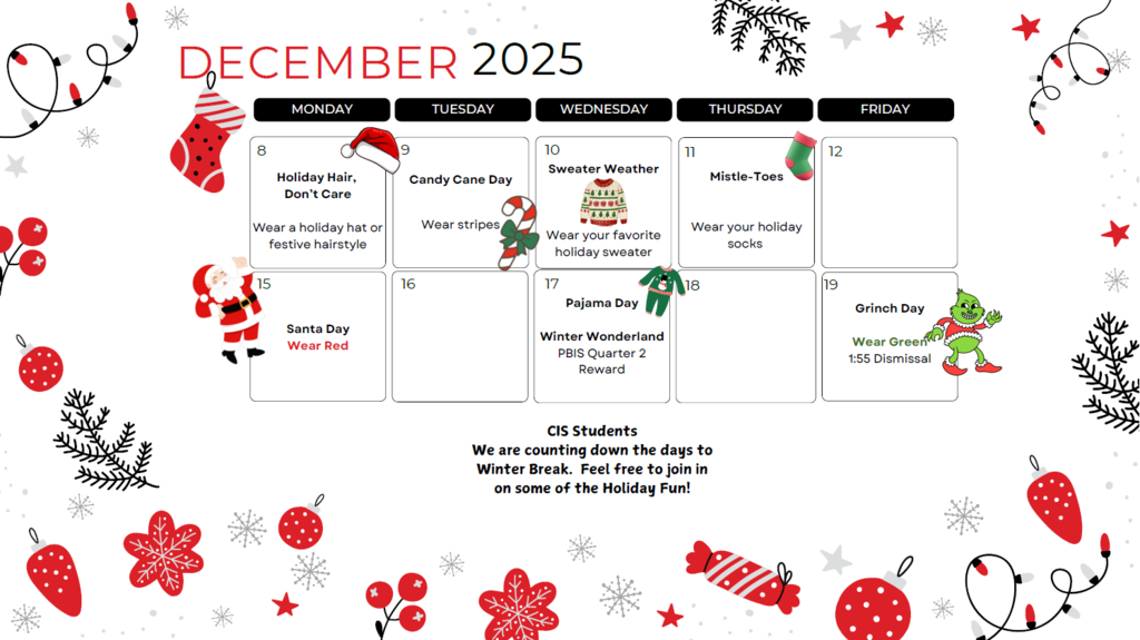 December Countdown - Student Calendar