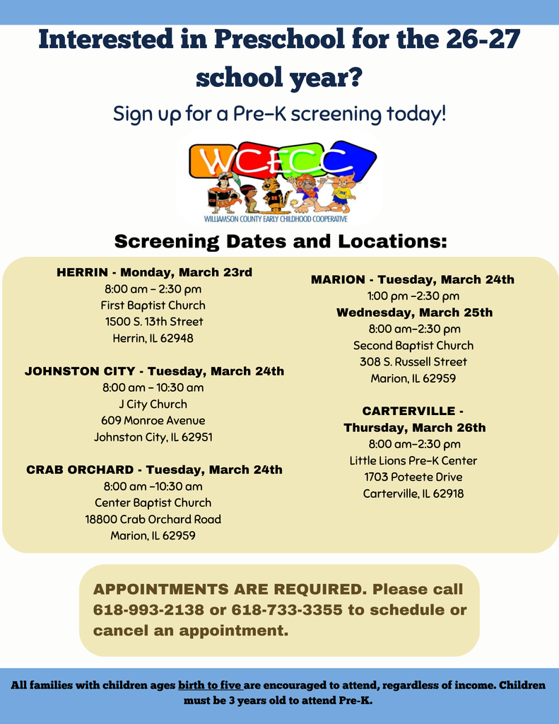 26-27 Pre-K Screenings