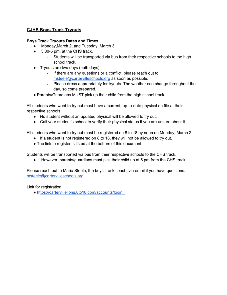 cjhs boys track tryouts