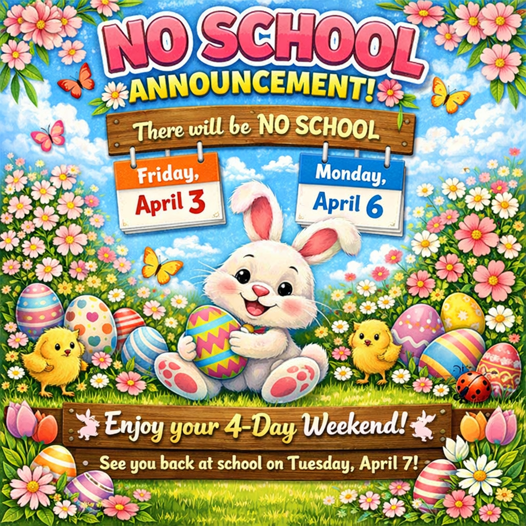 No School on April 3 or April 6