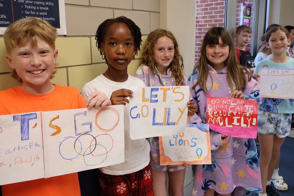 Students with their signs