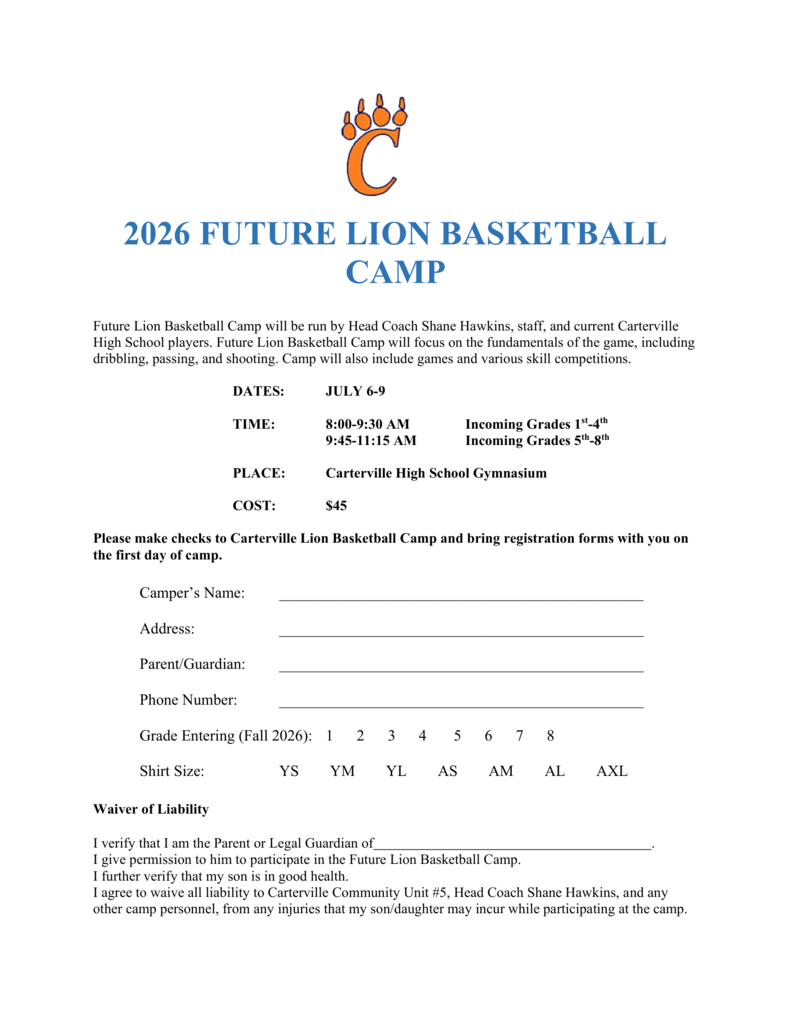 2026 Future Lion Basketball Camp