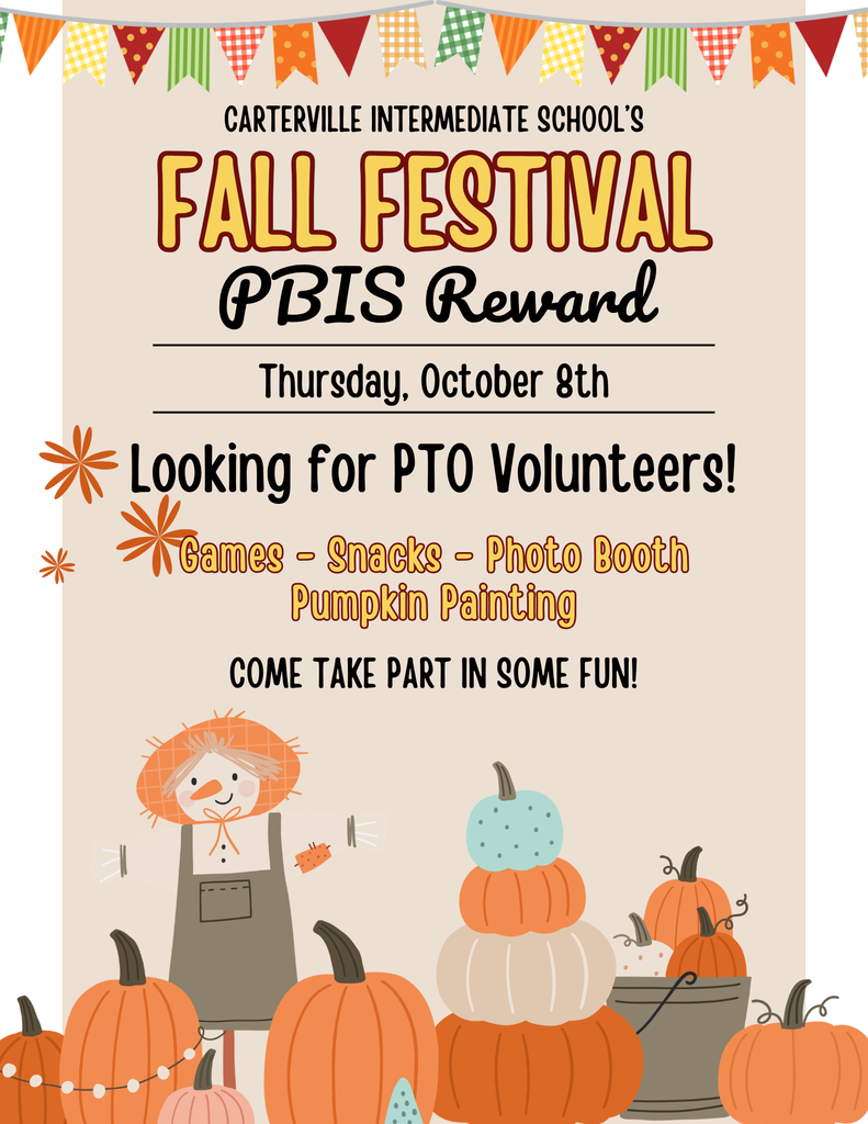 CIS Fall Festival on Thursday, October 8th - PTO volunteers needed