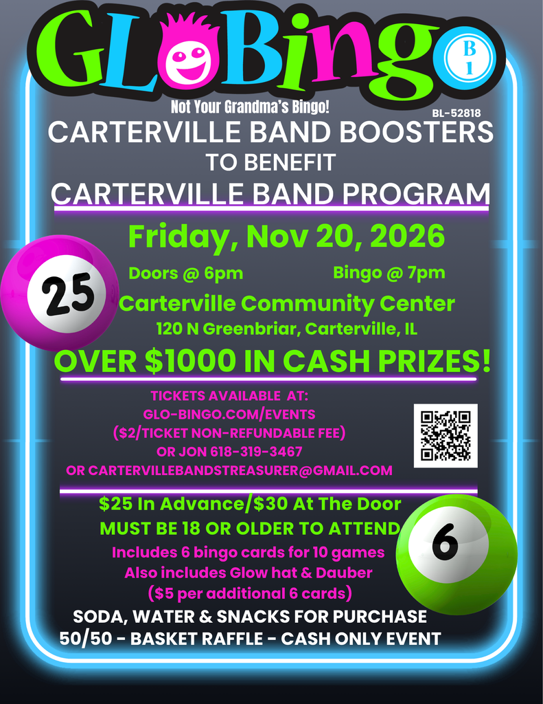 Carterville Band Glo Bingo