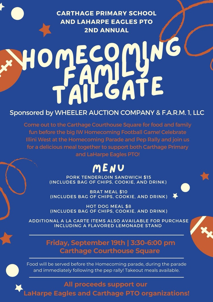 flyer for homecoming family tailgate 