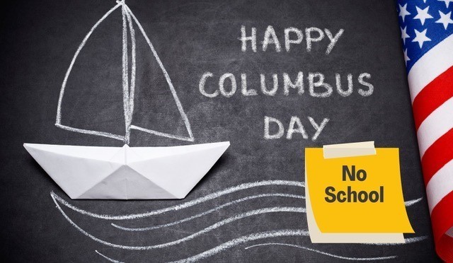 graphic for no school for Columbus Day