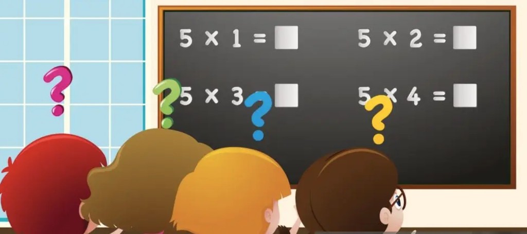 Students working on multiplication facts