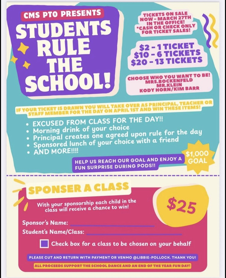 flyer for CMS students rule the school