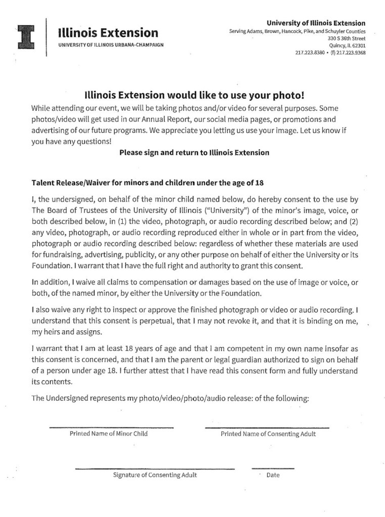 Required permission form