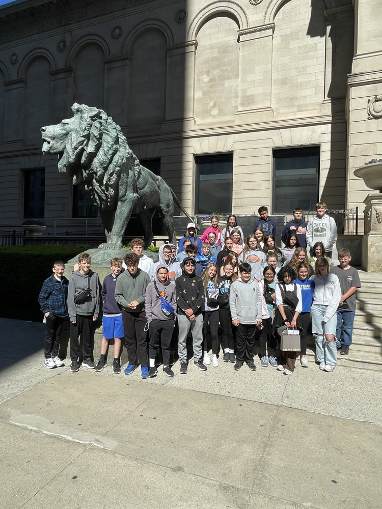 In front of the Art Institute