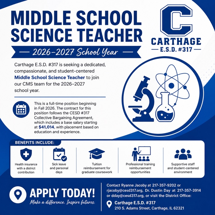 middle school science teacher job posting