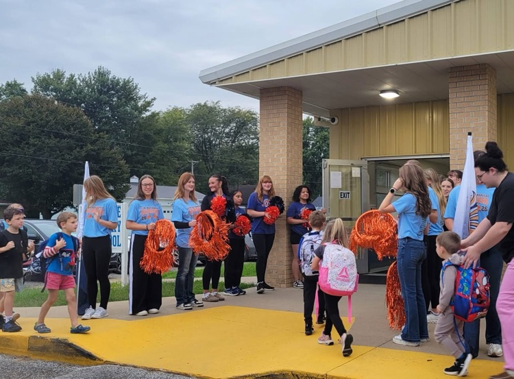 IWHS marching band high five Friday