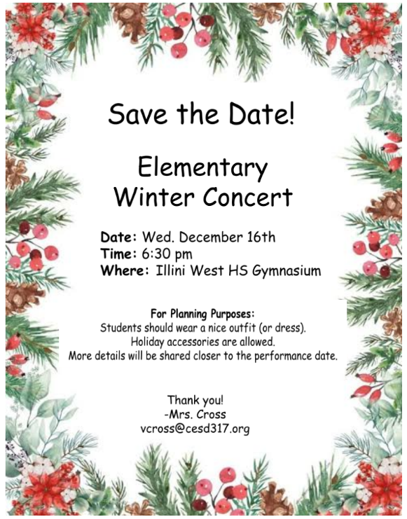 CPS Winter Concert Flyer - English