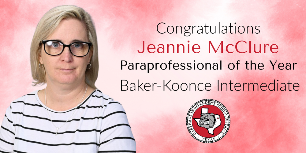 Jeannie McClure, Baker-Koonce Paraprofessional of the Year