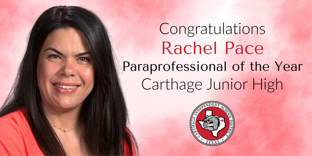 Rachel Pace, Junior High Paraprofessional of the Year