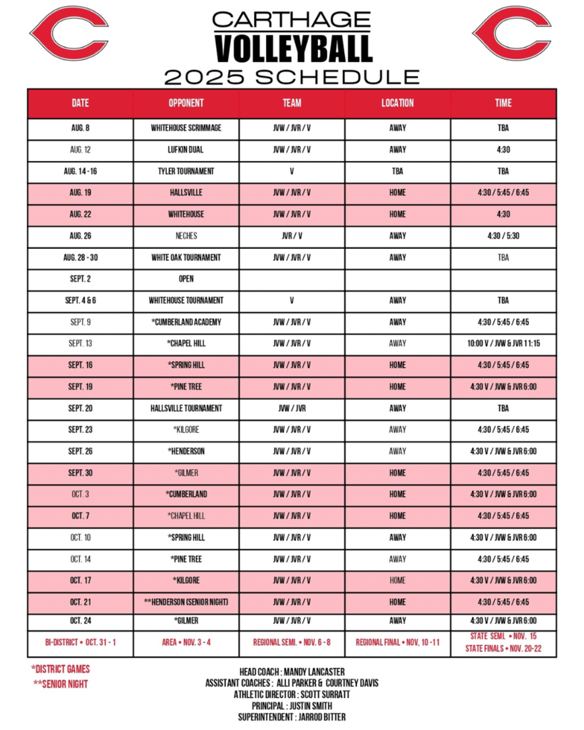 2025 volleyball schedule
