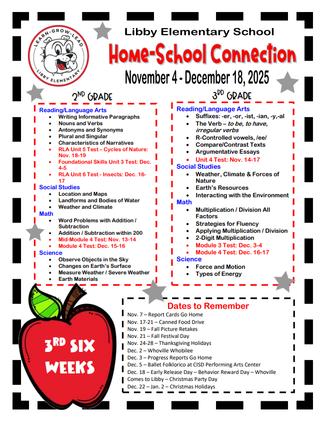 Home-School Connection - 3rd Grading Period