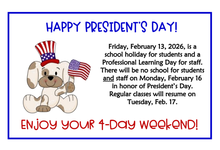 President's Day Reminder