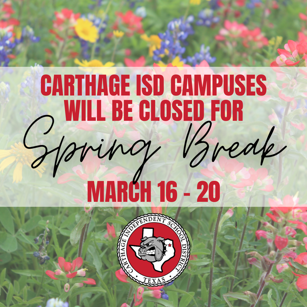 Closed for Spring Break March 16 - 20