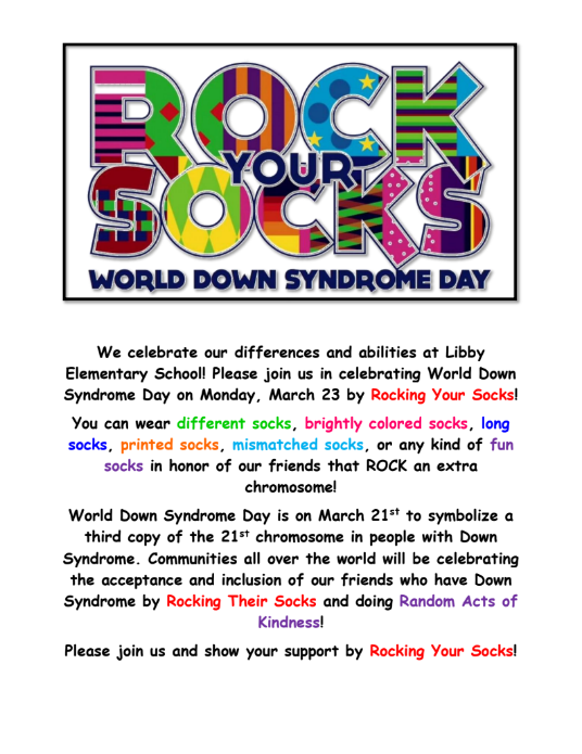 Rock Your Socks for World Down Syndrome Day - Monday, March 23