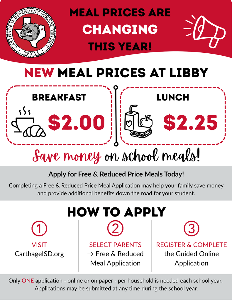 Meal prices are changing this year!