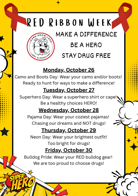 Red Ribbon Week - Monday, October 26-Friday, October 30