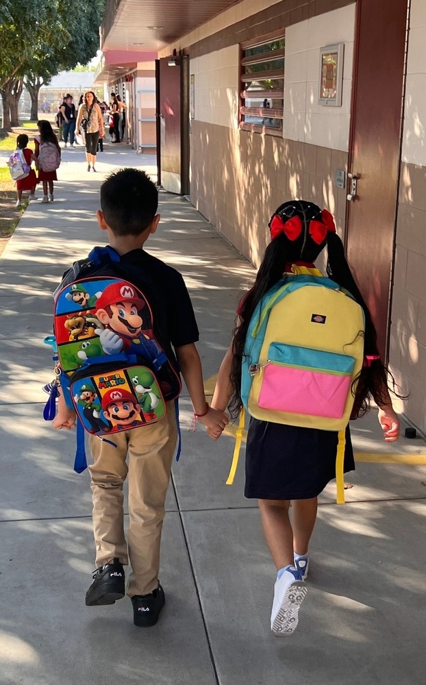 students going to school